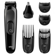 Braun All-in-one trimmer MGK3220, 6-in-1 Beard Trimmer, Hair Clipper, Ear and Nose Trimmer, Rechargeable, Black