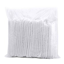 Non-Woven disposable cap PP, 100pcs - gofrētas vienreizējās cepurītes 100 gab