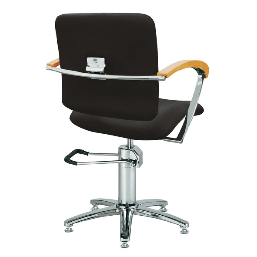 Styling hairdresser chair London B, armrest beech/ armrest black