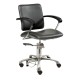 Styling hairdresser chair London C, armrest beech/ armrest black