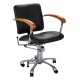 Styling hairdresser chair London D, armrest beech/ armrest black