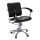 Styling hairdresser chair London D, armrest beech/ armrest black