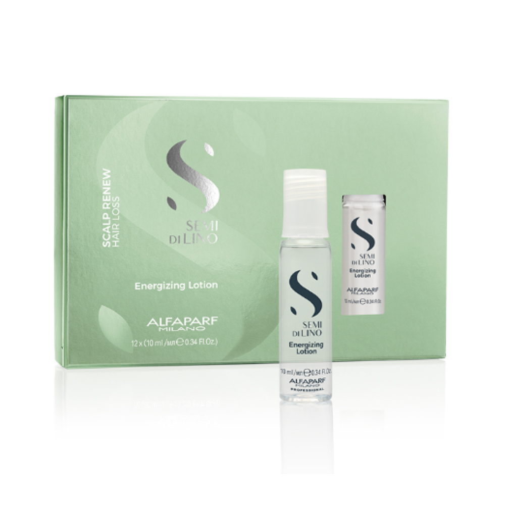 ALFAPARF Milano Semi Di Lino SCALP RENEW Energizing Lotion - Intensīvi stiprinošs losjons ampulās pret matu izkrišanu, 12x10ml