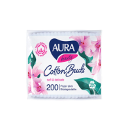 Aura Beauty ватные палочки в мешочке, 200шт.