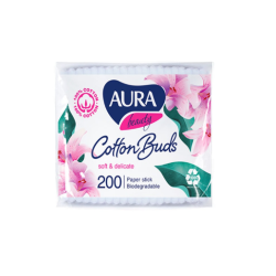 Aura Beauty ватные палочки в мешочке, 200шт.