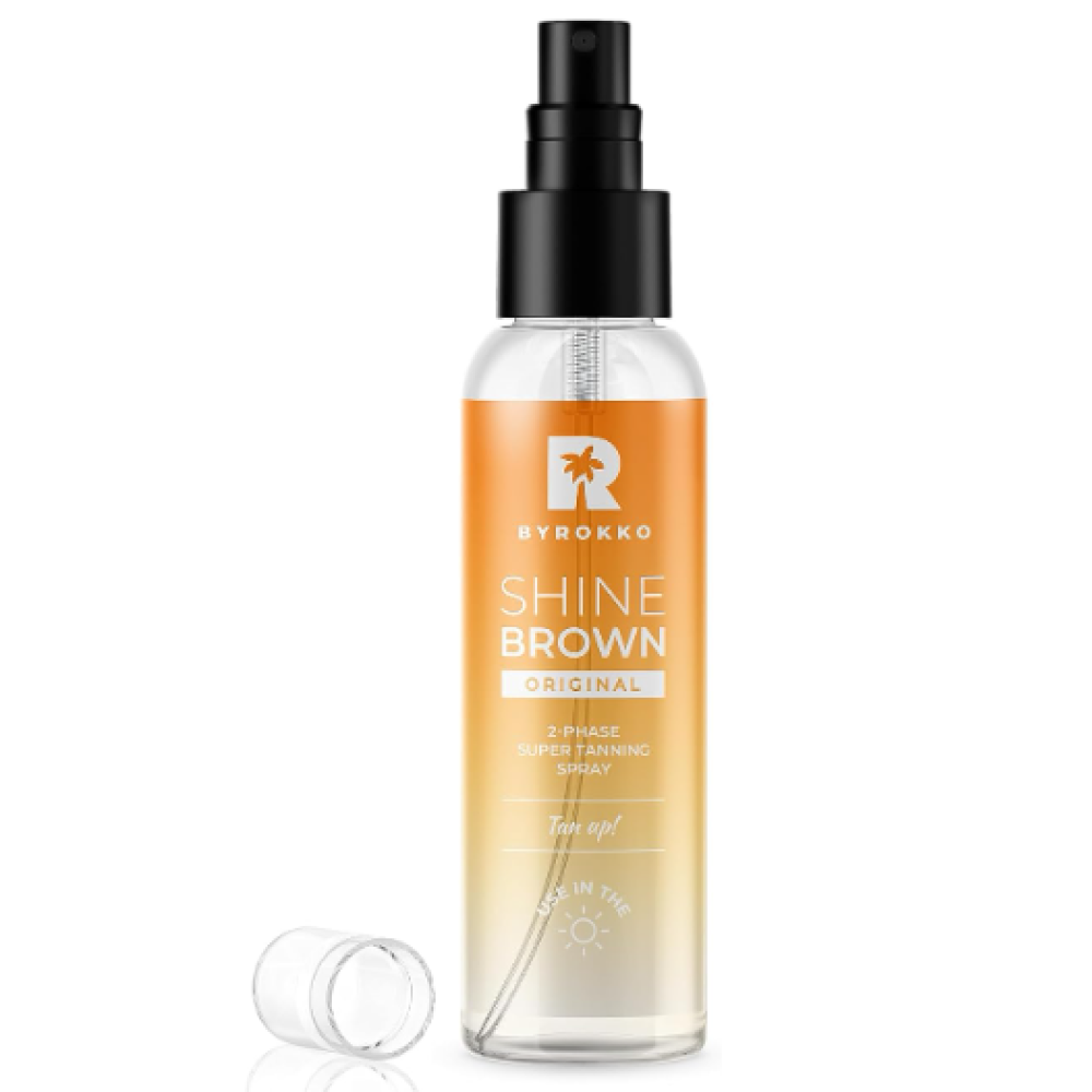 BYROKKO Shine Brown Original Two-Phase Super Tanning Spray - Divfāzu iedegumu veicinošs sprejs, 104ml