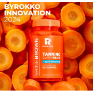 BYROKKO Shine Brown BETA CAROTENE Tanning GUMMY BEARS - Beta-karotīna iedeguma gumijas lācīši, 60gab.