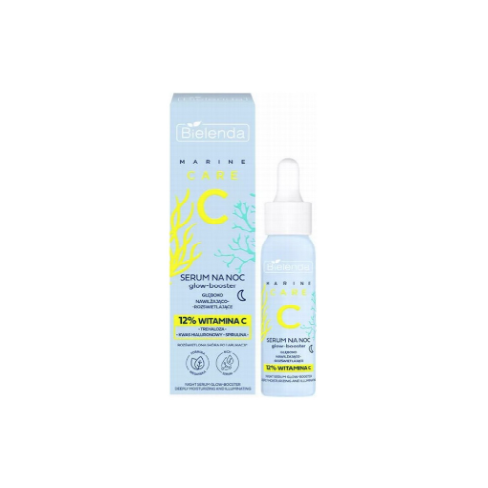 Bielenda C MARINE HYDRO-Booster serum - Serums-būsteris, dziļi mitrinošs - izgaismojošs, nakts, 30ml (196925)