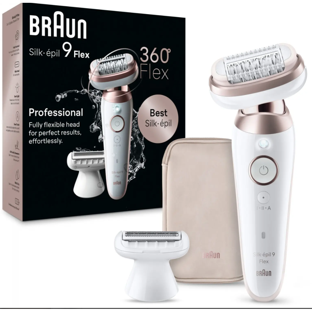 BRAUN Silk 9 epilators SES9-030, komplektā uzgaļi