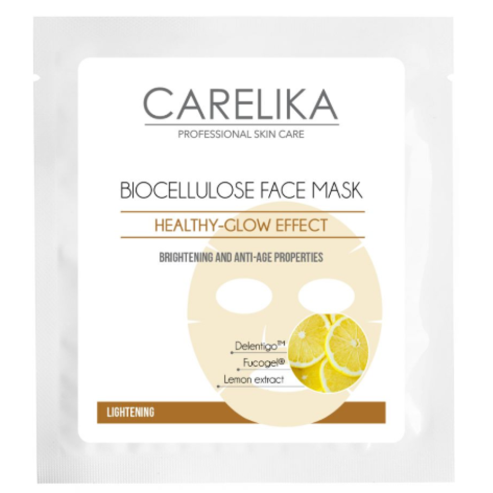 CARELIKA Biocellulose Lightening Face Mask - Balinoša BIOcelulozes sejas maska ar C vitamīnu, 8ml CARELIKA Biocellulose Lightening Face Mask - Balinoša BIOcelulozes sejas maska ar C vitamīnu, 8ml