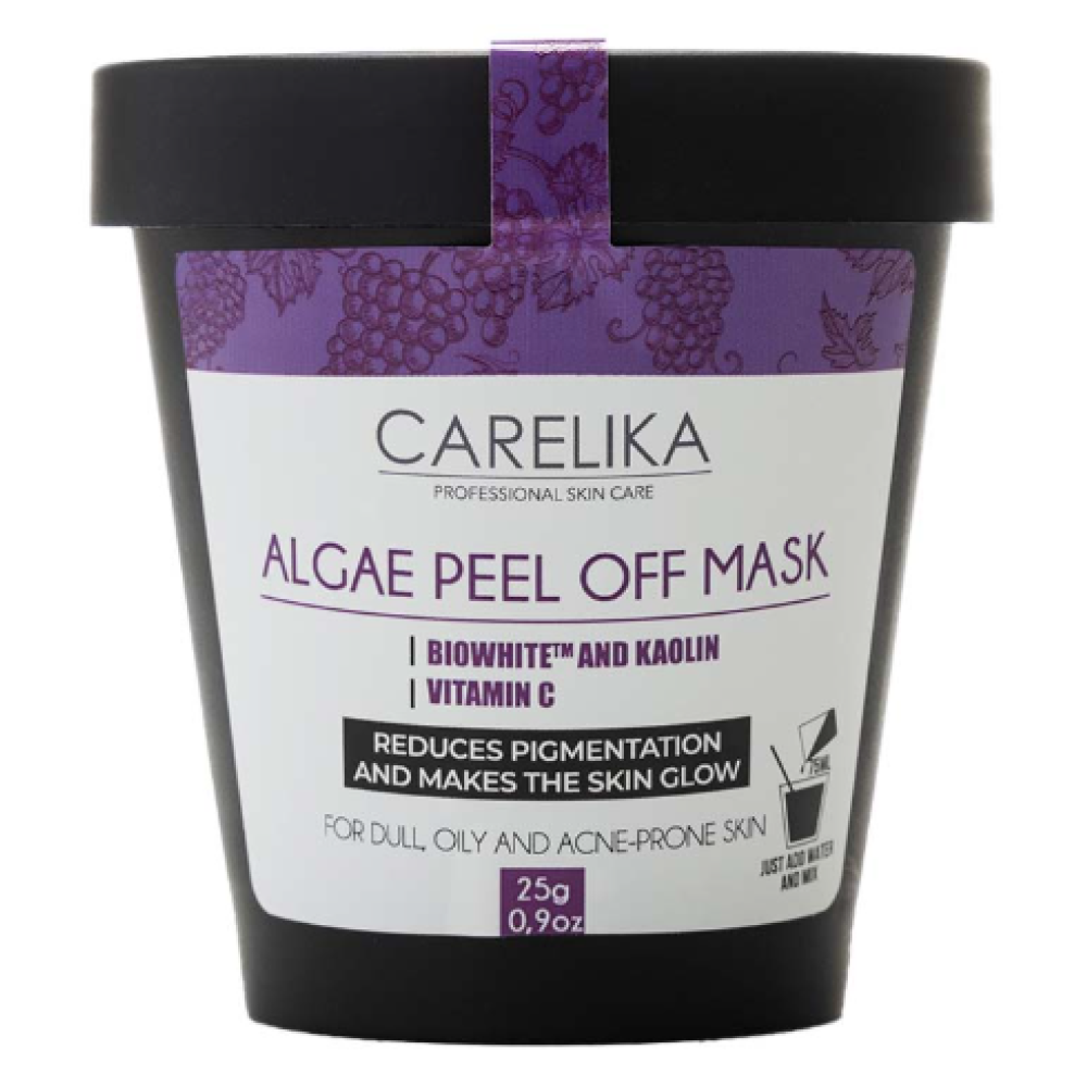 CARELIKA Algea Peel Off Mask Biowhite and Vitamin C - Plastificējoša izgaismojoša maska ar C vitamīnu, 25gr.