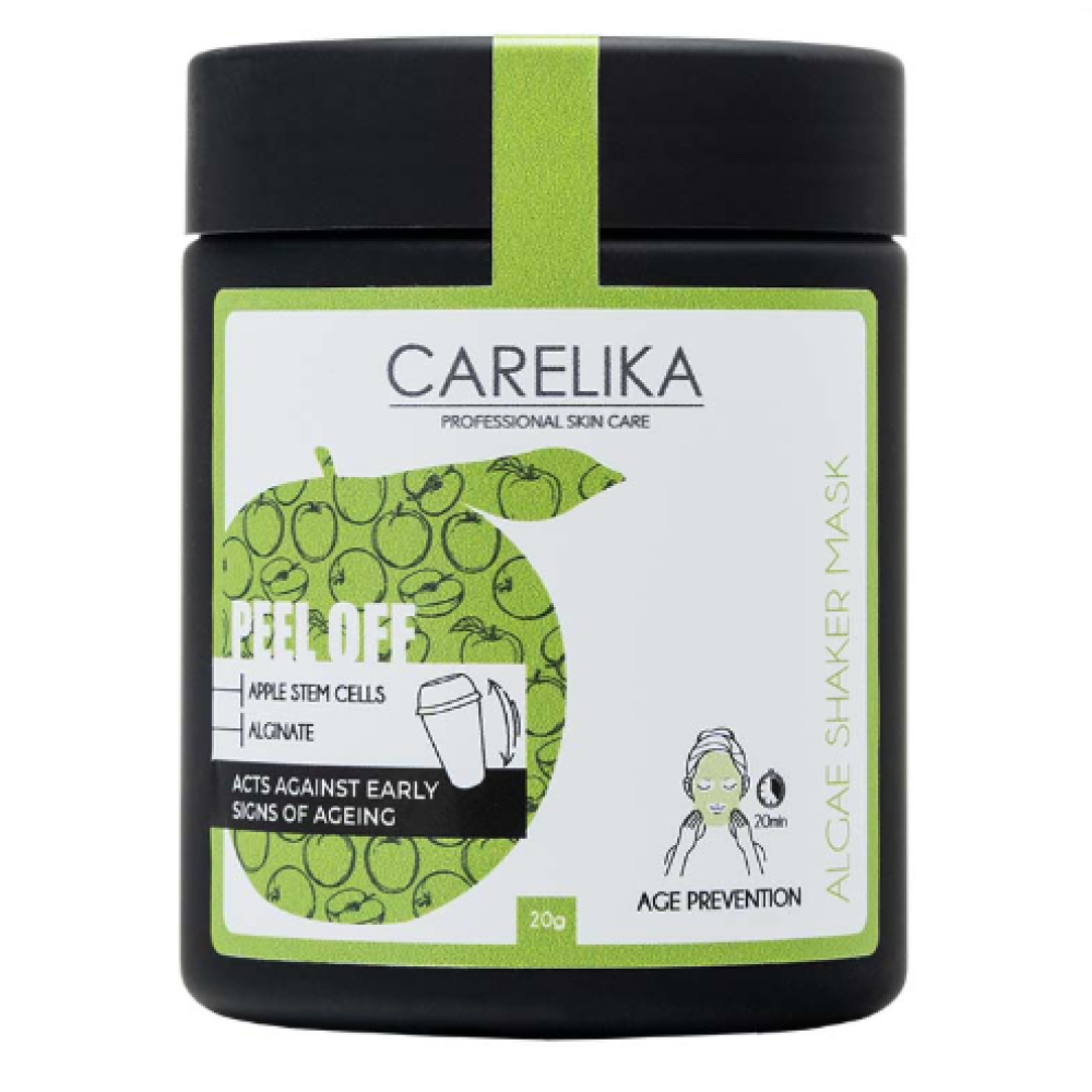 CARELIKA Shaker Peel Off Mask Apple Stem Cells - Pretnovecošanās maska ar ābola cilmes šunām, 20gr. CARELIKA Shaker Peel Off Mask Apple Stem Cells - Pretnovecošanās maska ar ābola cilmes šunām, 20gr.