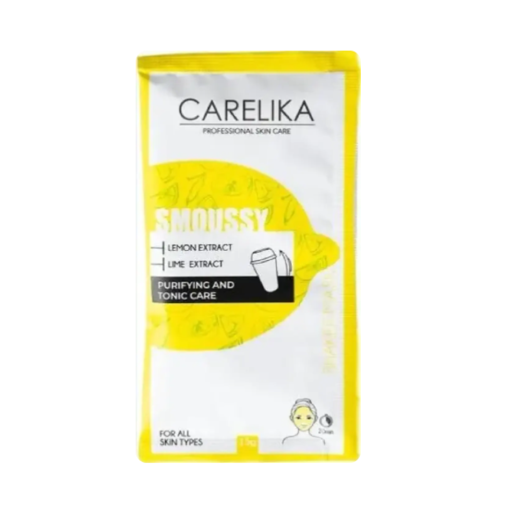 CARELIKA Shaker Smoussy Mask Lemon-Lime - Tonizējoša un attīroša citronu-laima putu maska, 15gr.