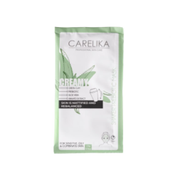 CARELIKA Shaker Prebiotic Creamy Mask Green Clay - Matējoša krēmmaska ar prebiotikām un zaļo mālu, 15gr.