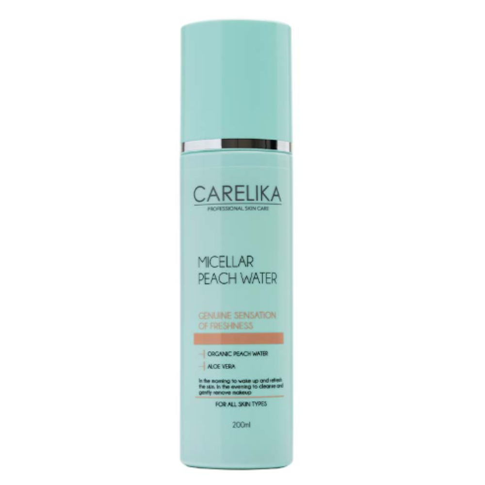CARELIKA Micellar Peach Water - Persiku micelārais ūdens ar Aloe Vera, 200ml