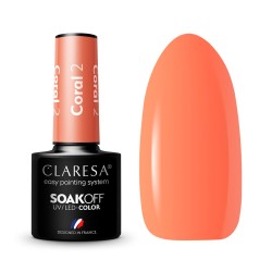 CLARESA Coral 002 - Стойкий гибридный гель лак для ногтей, 5ml