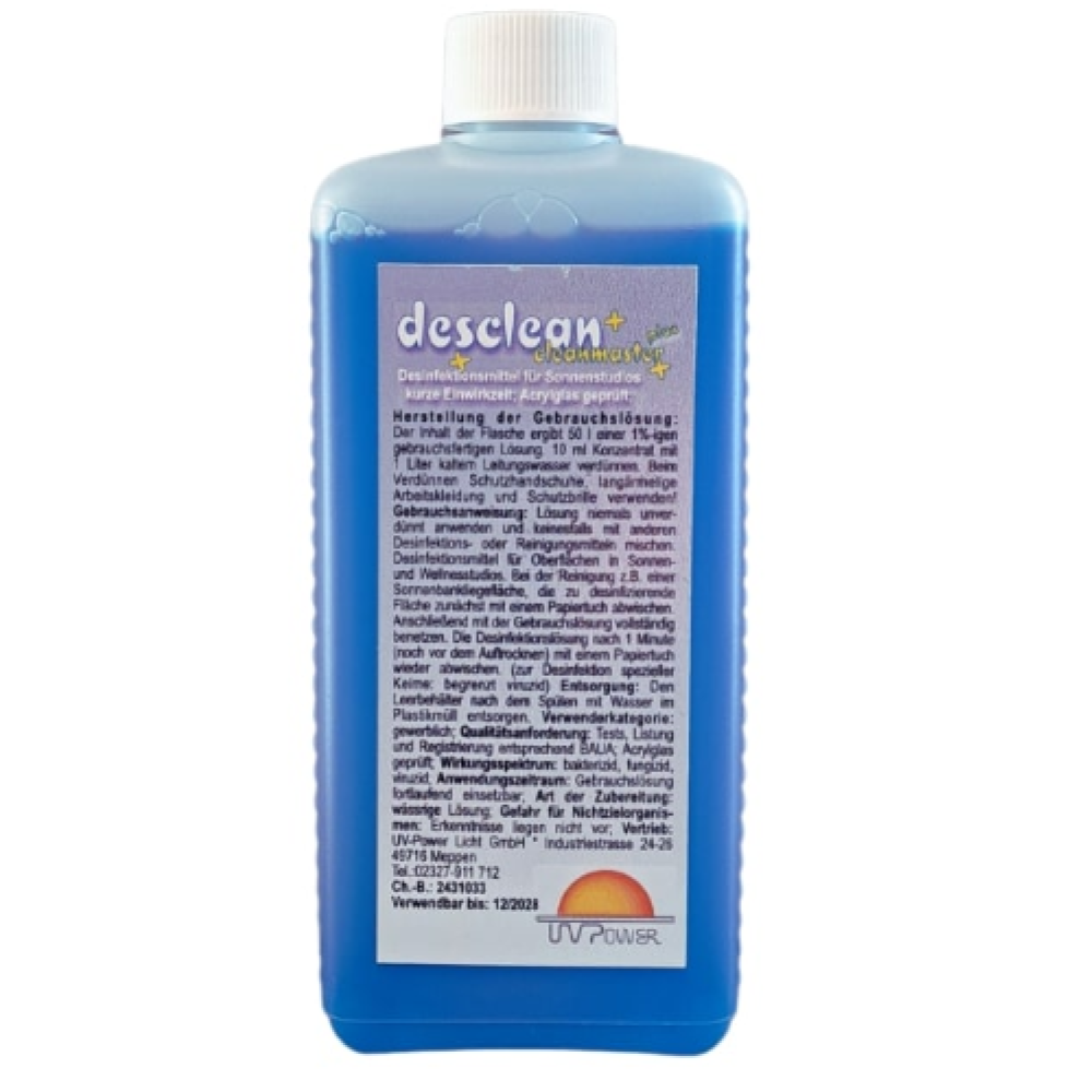 DESCLEAN disinfectant for tanning salons, lemon fragrance - CONCENTRATE, 500ml DESCLEAN disinfectant for tanning salons, lemon fragrance - CONCENTRATE, 500ml