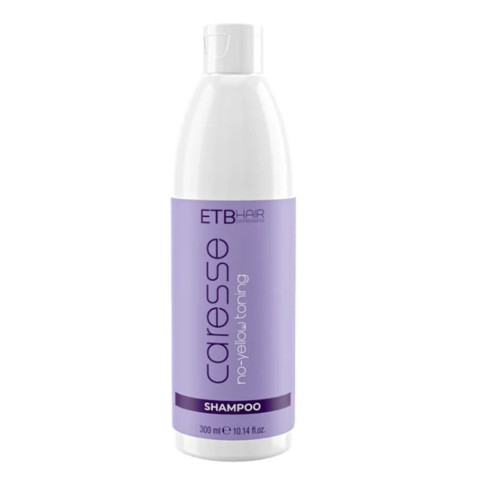 ETB CARESSE No-Yellow Toning Shampoo - Tonējošs šampūns blondiem matiem, 300ml (6426980005073)