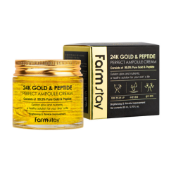 FarmStay 24K Gold&Peptide Perfect Ampoule Cream - Sejas krēms ar zeltu un peptīdiem, 80ml