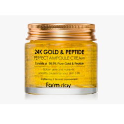 FarmStay 24K Gold&Peptide Perfect Ampoule Cream - Sejas krēms ar zeltu un peptīdiem, 80ml