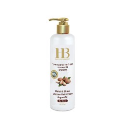 H&B Moist & Shine Argan Oil Hair Cream No-Rinse - Mitrinošs un spīdumu piešķirošs matu krēms ar argāna eļļu un silikonu, neskalojams, 400ml