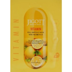 Jigott Vitamin Real Ampoule Mask - Auduma maska sejai, 27ml
