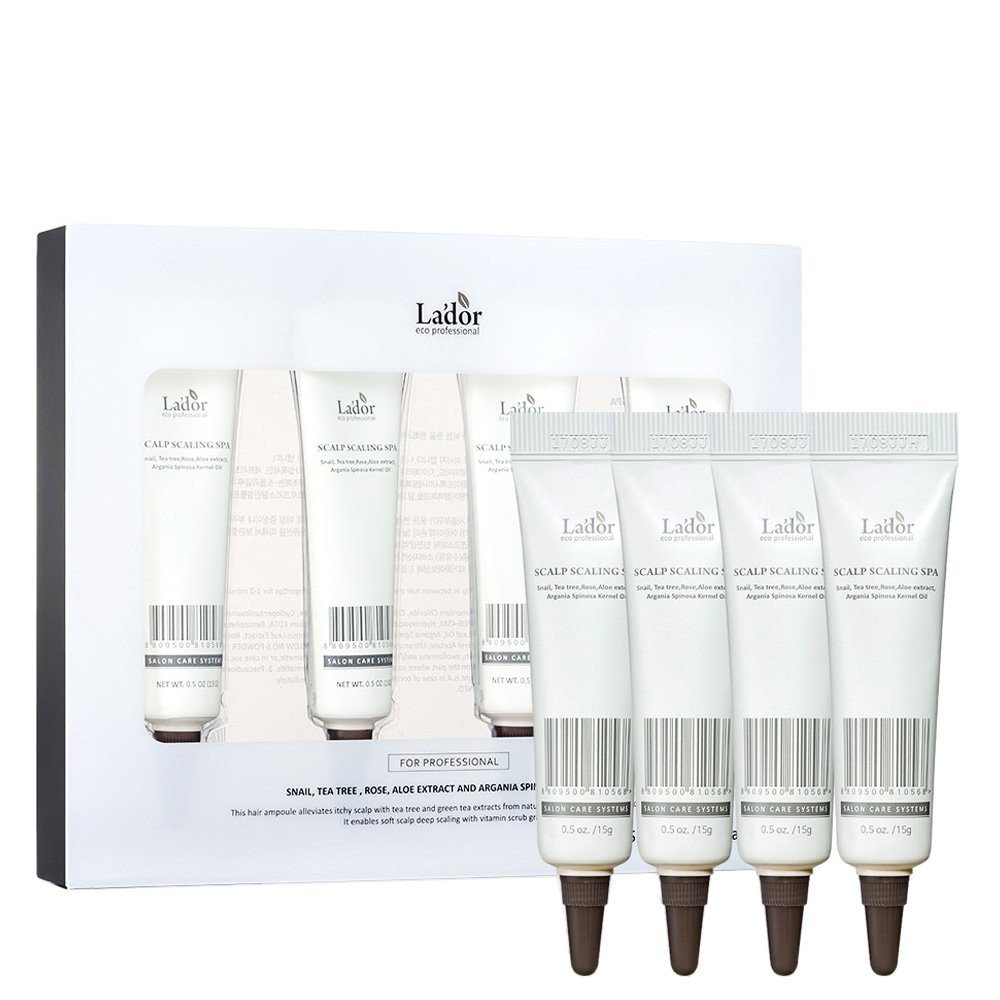 LA'DOR Scalp Scaling Spa - Очищающий пилинг для кожи головы, 4x15gr.