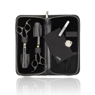 Lameo STAGE PRO SET OFFSET BLACK – Profesionālais frizieru šķēru komplekts ar futrāli