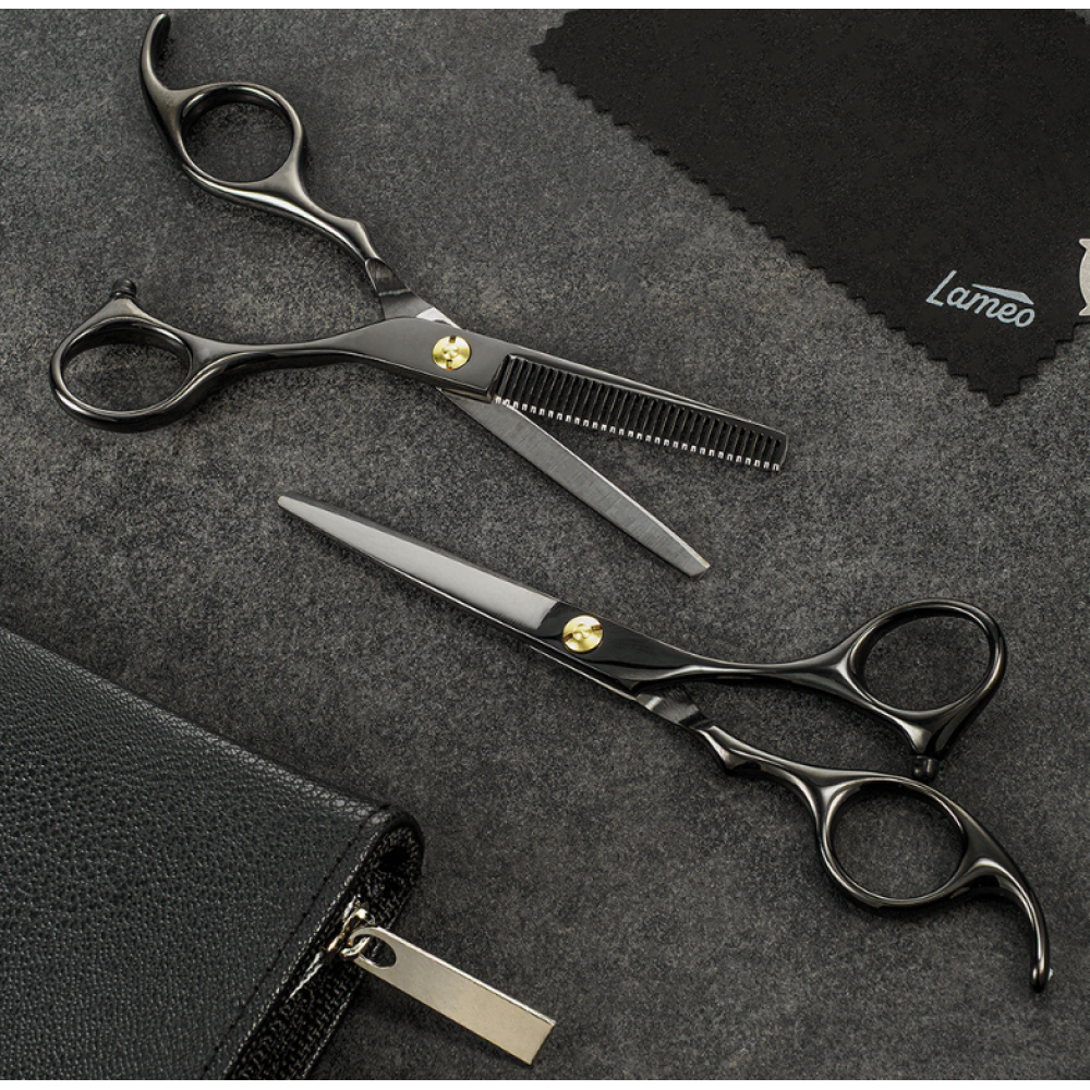 Lameo STAGE PRO SET OFFSET BLACK – Profesionālais frizieru šķēru komplekts ar futrāli (370.938)