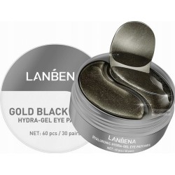 Lanbena Gold Black Pearl Hydra-gel Eye Patches - Hidrogēla acu plāksteri ar zeltu un melnām pērlēm