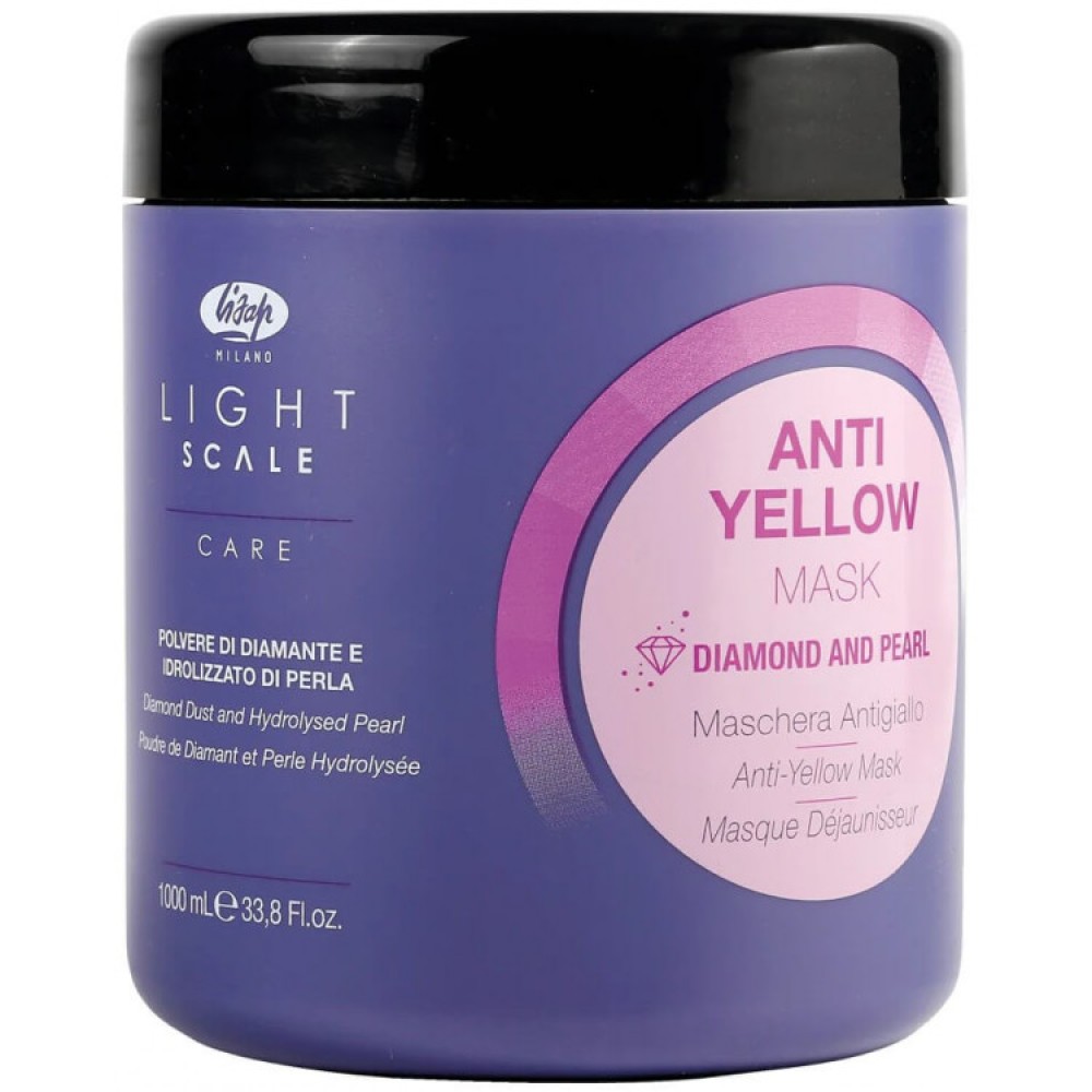 Lisap Milano Anti-yellow Light Scale Mask - Maska blondiem, balinātiem vai dabīgi sirmiem matiem, 1000ml (100950)