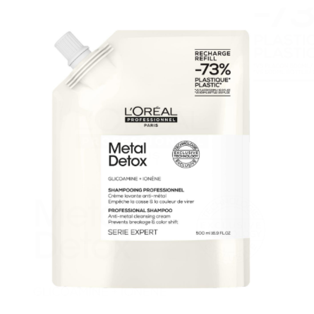 L'Oreal Professionnel Serie Expert Metal Detox Shampoo - Профессиональный крем-шампунь с системой очищения от металлов, 500ml, REFILL