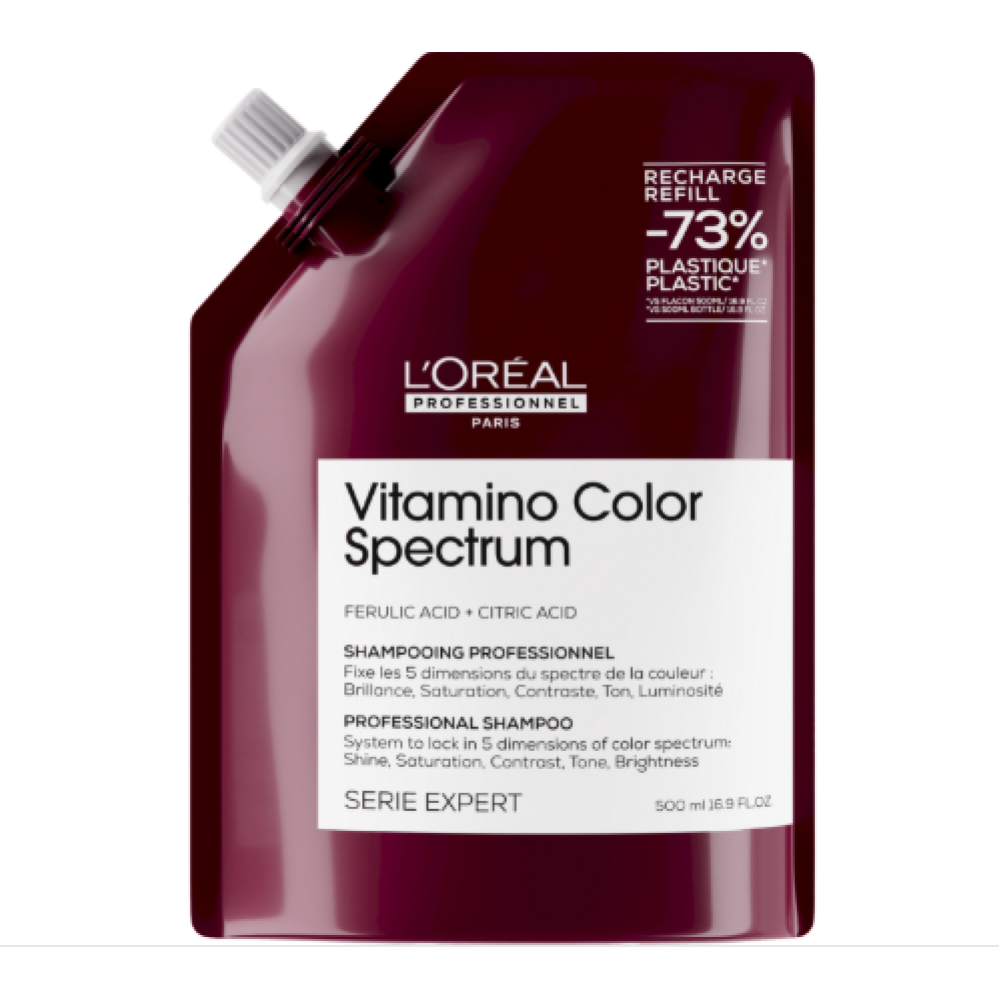 L'Oreal Professionnel Serie Expert Vitamino Color Spectrum Shampoo - Šampūns krāsotiem matiem, 500ml, REFILL (3474637270018)