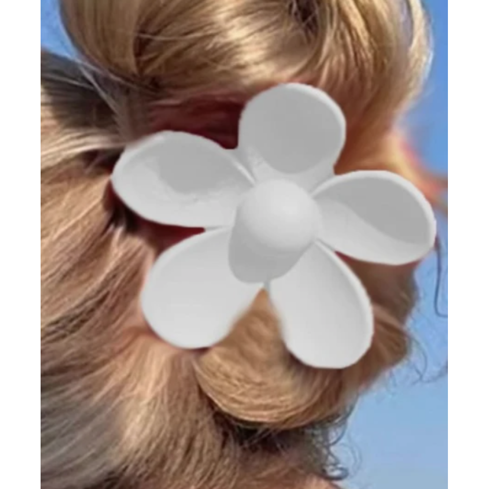 Flower Clip for Hair - white