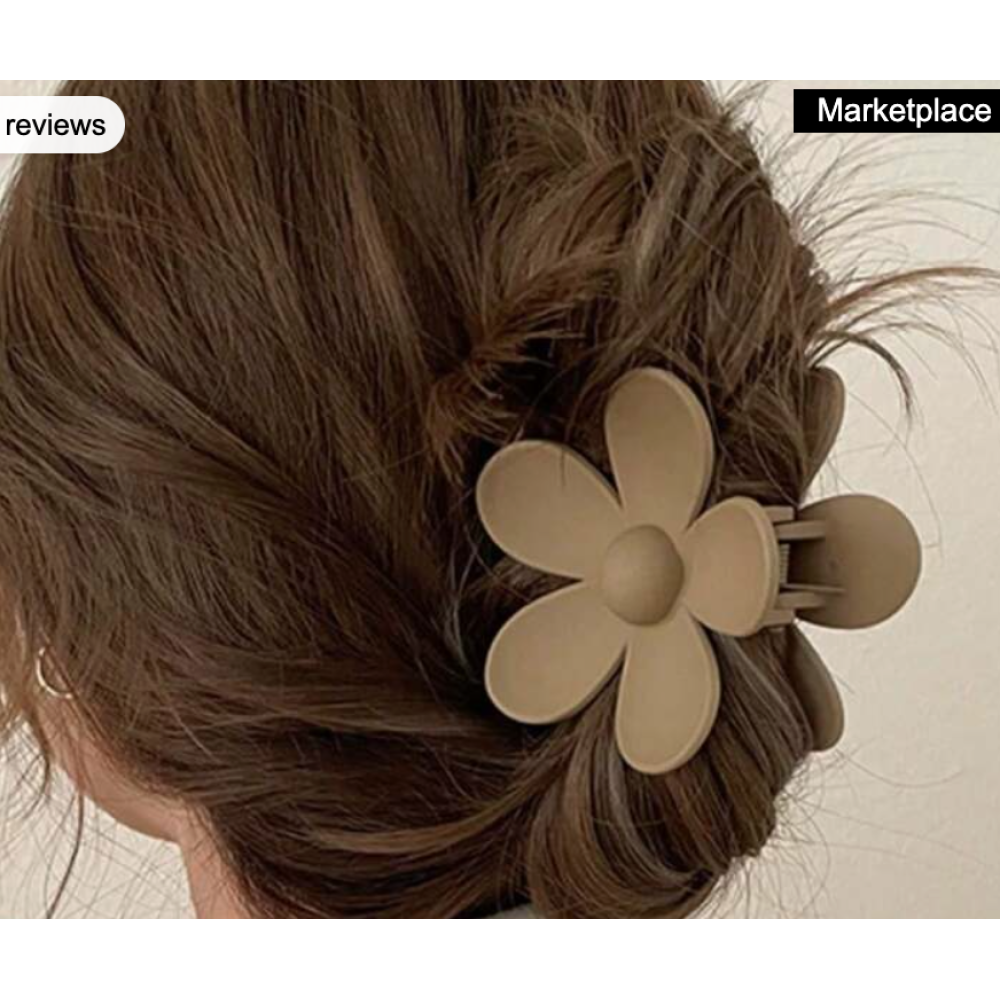 Flower Clip for Hair - brown