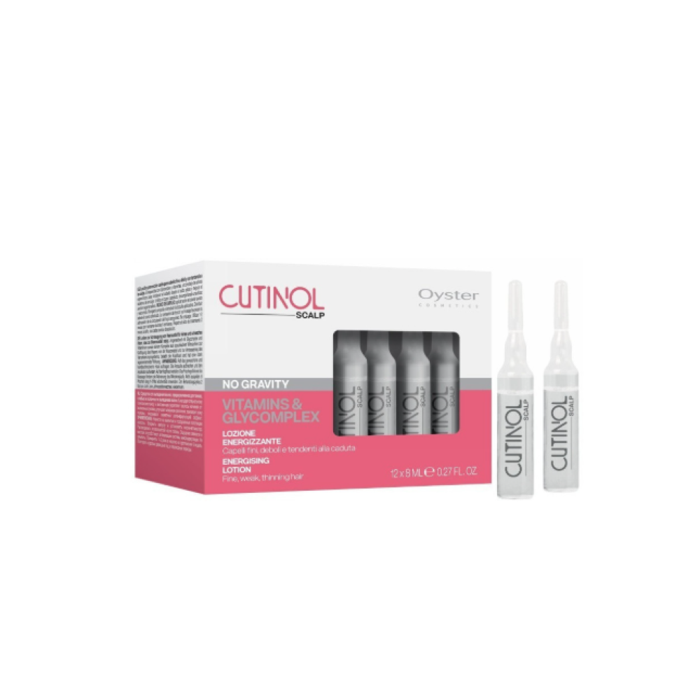 Oyster CUTINOL SCALP NO GRAVITY Energising Lotion  - Losjons intensīvai matu terapijai, atdzīvinošs - stiprinošs, matu izkrišanas novēršanai, 12x8ml (OYLZ05011202)