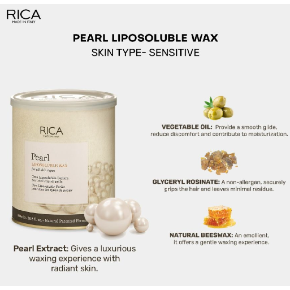 RICA Pearl wax - Pērļu vasks, 800ml (CEP8)