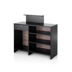 Stilīga reģistratūras lete VISTA CONSOLLE BLACK&OAK