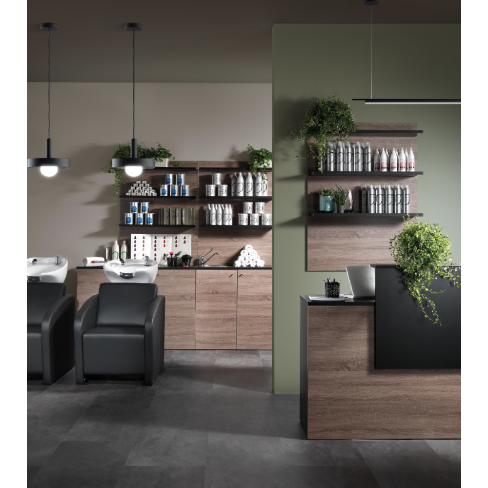 Stilīga reģistratūras lete VISTA CONSOLLE BLACK&OAK (375.243)