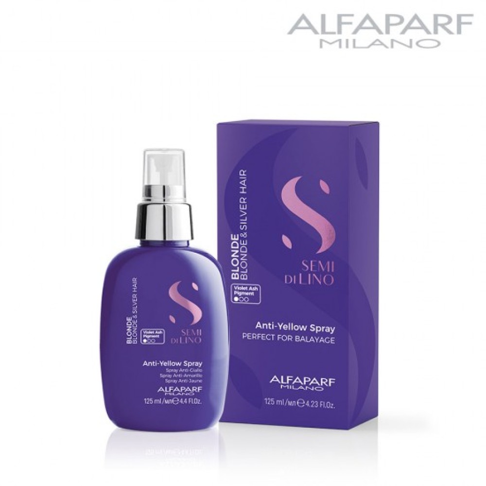 Alfaparf Semi di Lino Blonde Anti-Yellow Spray - Несмываемый спрей нейтрализующий желтизну волос, 125ml