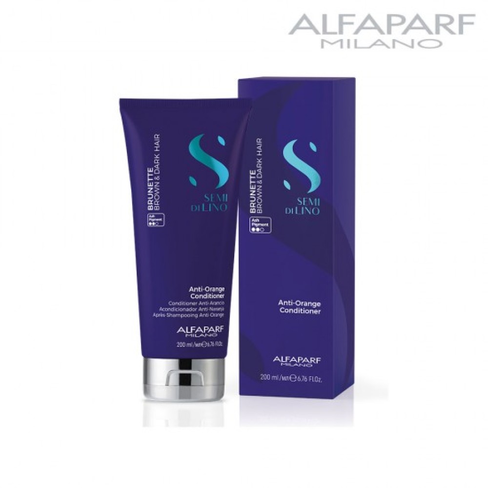 Alfaparf Semi Di Lino Brunette Anti-Orange Conditioner - Кондиционер для нейтрализации оранжевых оттенков, 200ml