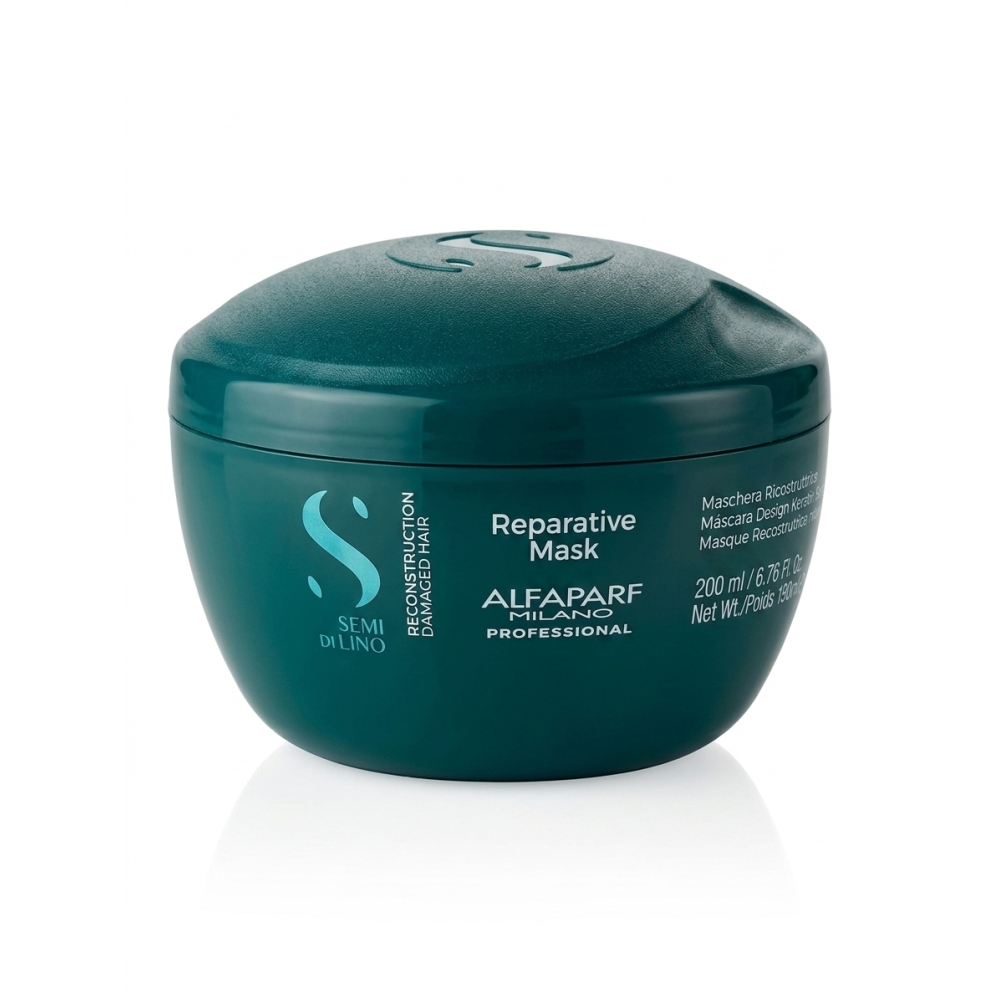ALFAPARF Milano Semi Di Lino RECONSTRUCTION Mask - Atjaunojoša maska bojātiem un bieziem matiem, 200ml (PF027566)