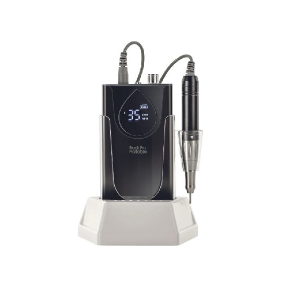 Profesionāla, uzlādējama un pārnēsājama nagu slīpmašīna BLACK PRO PORTABLE 35000 (370.668)