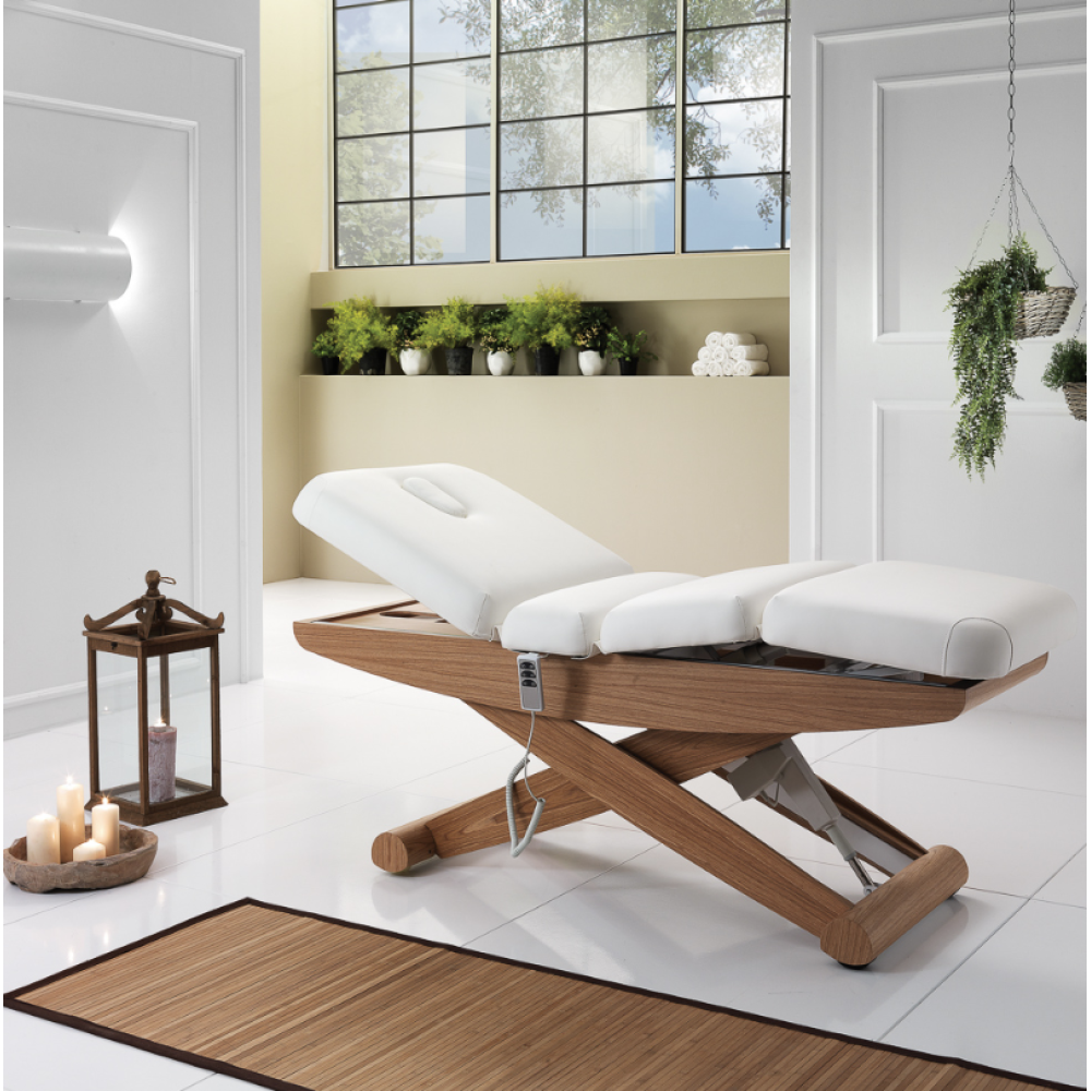 Profesionāla elektriska masāžas kušete ar trim motoriem un hromoterapijas funkciju COLONIAL WOOD SPA (376.001)