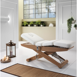 Profesionāla elektriska masāžas kušete ar trim motoriem un hromoterapijas funkciju COLONIAL WOOD SPA