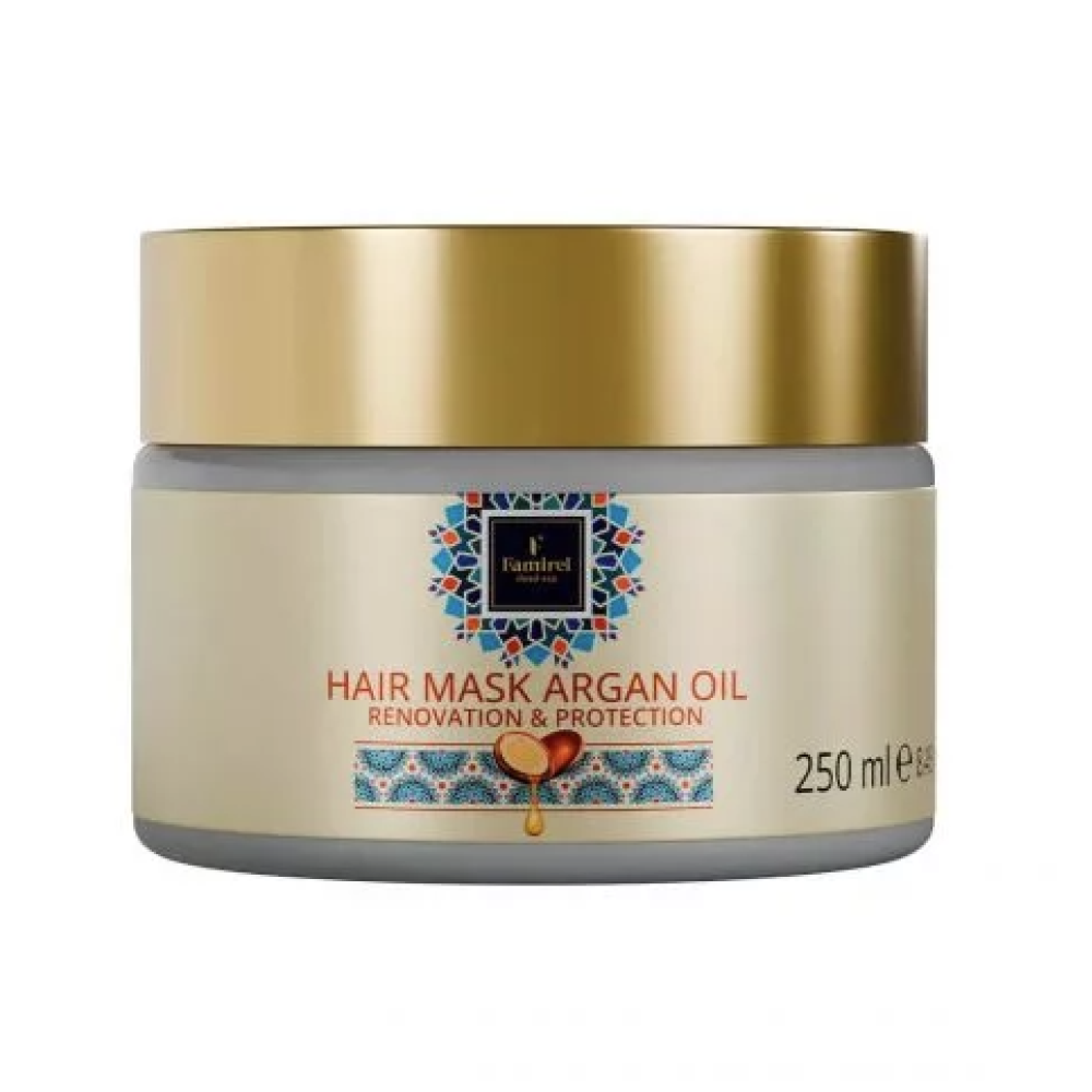 FAMIREL Hair Mask Argan Oil Renovation & Protection, 250ml - Barojoša matu maska ar argāna eļļu, 250ml (7290114085885)