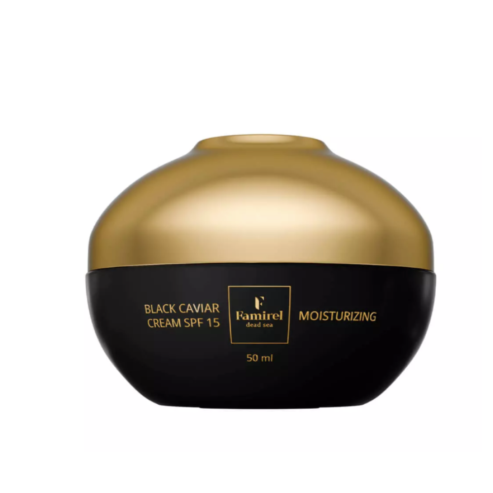 FAMIREL Day Cream Black Caviar Moisturizing SPF 15 - Mitrinošs sejas krēms melniem ikriem, 50ml (7290114086387)