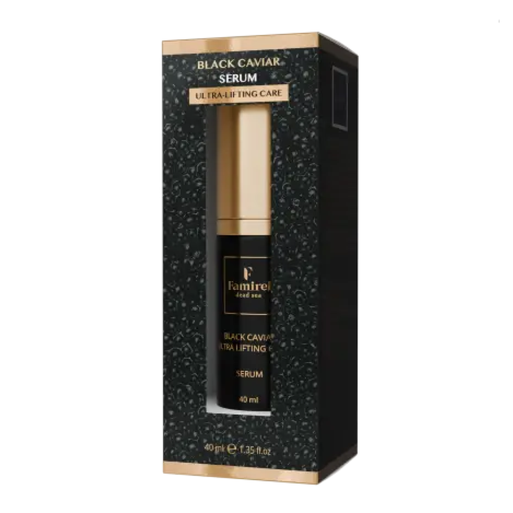 FAMIREL Black Caviar Ultra Lifting Care Serum - Sejas serums ar melnā ikra ekstraktu un peptīdiem, 40ml (7290114086417)