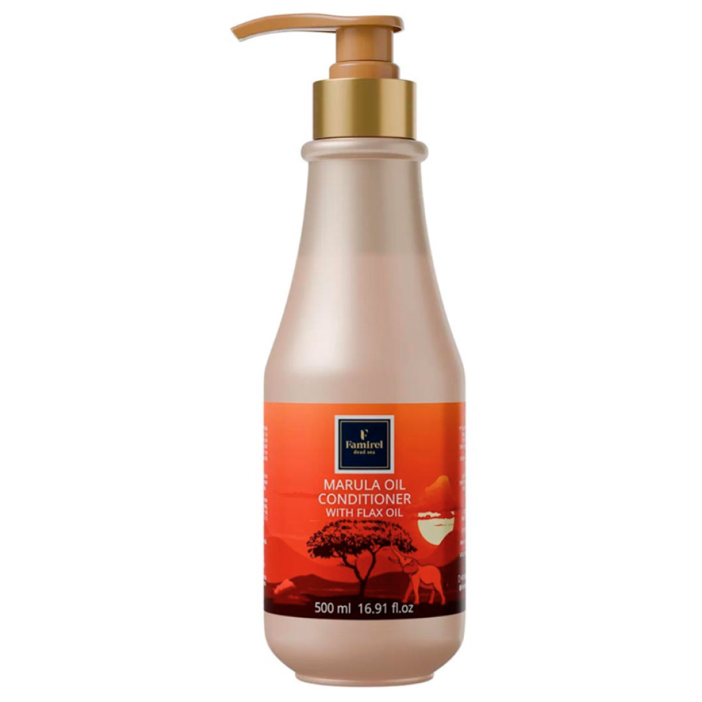 FAMIREL Conditioner Marula with Flax Oil - Atjaunojošs kondicionieris ar marulas eļļu, 500ml (7290114085816)