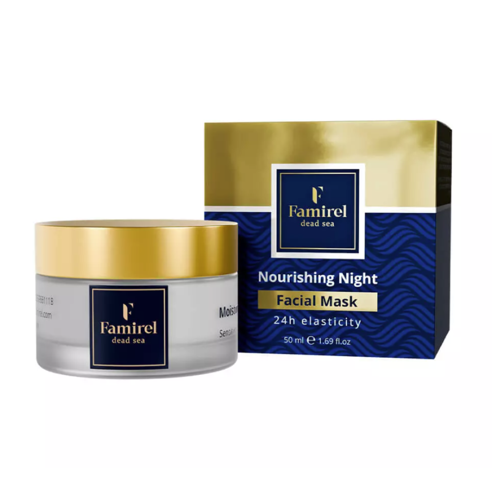 FAMIREL Nourishing Night Facial Mask with Dead Sea Minerals - Barojoša nakts sejas maska ar Nāves jūras minerāliem, 50ml (7290114084963)
